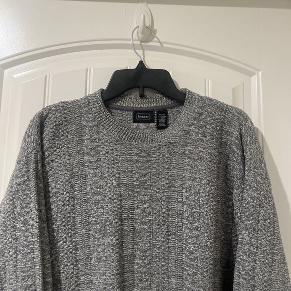 Haggar Men's Gray Knit Crew Neck Long Sleeves Sweater Size XL NWOT - Picture 3 of 11